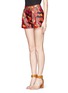 Front View - Click To Enlarge - CHICTOPIA - Geometric print silk shorts