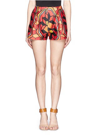 Main View - Click To Enlarge - CHICTOPIA - Geometric print silk shorts
