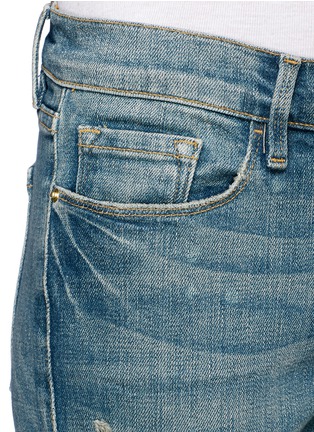 Detail View - Click To Enlarge - FRAME - 'Le Garçon' distressed cropped boyfriend jeans