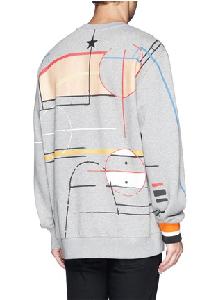 Back View - Click To Enlarge - GIVENCHY - Basketball court abstract print sweatshirt
