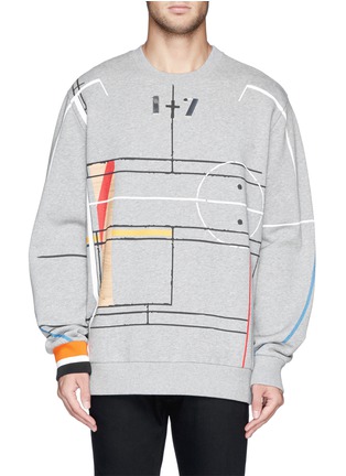 Main View - Click To Enlarge - GIVENCHY - Basketball court abstract print sweatshirt