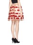 Back View - Click To Enlarge - ALICE & OLIVIA - 'Pout' lip appliqué skirt