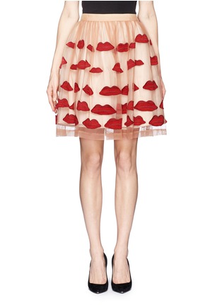 Main View - Click To Enlarge - ALICE & OLIVIA - 'Pout' lip appliqué skirt