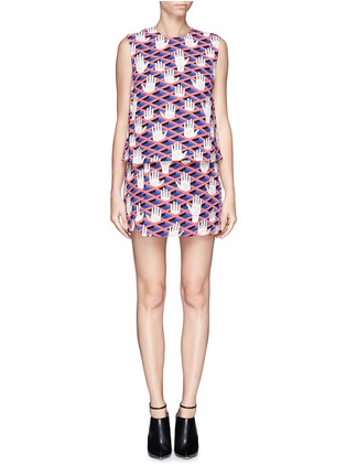 Figure View - Click To Enlarge - OPENING CEREMONY - Graphic print trompe l'oeil crepe skirt