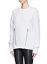 Front View - Click To Enlarge - OPENING CEREMONY - Double zip contrast rib wool sweater