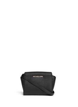 Main View - Click To Enlarge - MICHAEL KORS - 'Selma' mini saffiano leather messenger bag