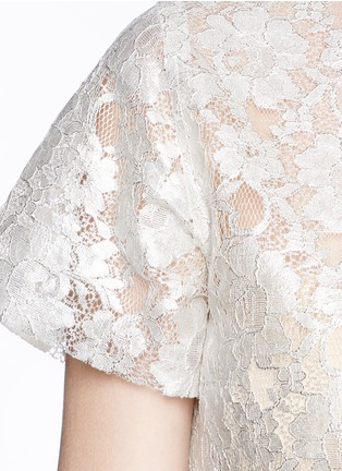 Detail View - Click To Enlarge - MS MIN - Metallic floral lace top