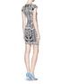 Back View - Click To Enlarge - RVN - 'Tron' 3D jacquard body-con dress