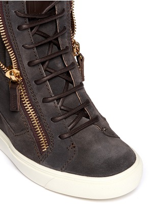 Detail View - Click To Enlarge - 73426 - Lorenz fringe suede wedge sneakers