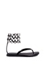 Main View - Click To Enlarge - ALEXANDER WANG - 'Aubrey' glass crystal ankle cuff leather sandals