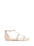 Main View - Click To Enlarge - PEDDER RED - Strass pavé bow caged suede sandals