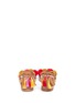 Back View - Click To Enlarge - PEDDER RED - Pompom ankle tie sandals