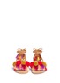 Front View - Click To Enlarge - PEDDER RED - Pompom ankle tie sandals