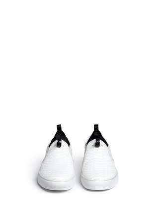Front View - Click To Enlarge - ASH - 'Loops' python embossed leather skate slip-ons