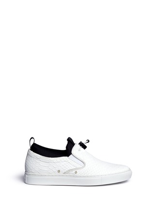 Main View - Click To Enlarge - ASH - 'Loops' python embossed leather skate slip-ons
