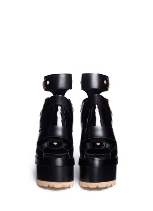 Front View - Click To Enlarge - SACAI - x Pierre Hardy caged leather platform sandals