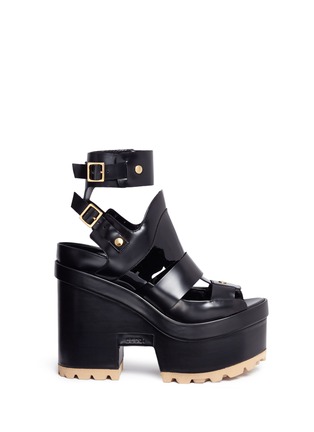 Main View - Click To Enlarge - SACAI - x Pierre Hardy caged leather platform sandals