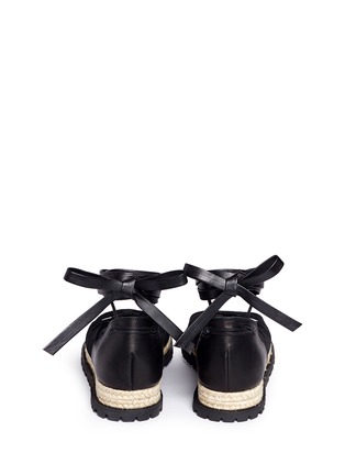 Back View - Click To Enlarge - SACAI - Wraparound ankle strap lace-up suede sandals