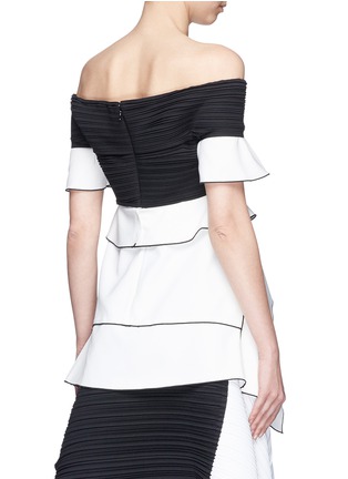 Back View - Click To Enlarge - PROENZA SCHOULER - Off-shoulder pleated ruffled crepe top