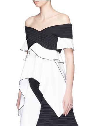 Figure View - Click To Enlarge - PROENZA SCHOULER - Off-shoulder pleated ruffled crepe top