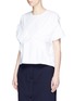 Front View - Click To Enlarge - FFIXXED STUDIOS - Twist front dropped shoulder poplin T-shirt