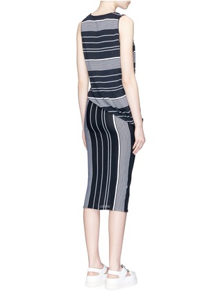 Back View - Click To Enlarge - STELLA MCCARTNEY - Stripe sleeveless knit dress