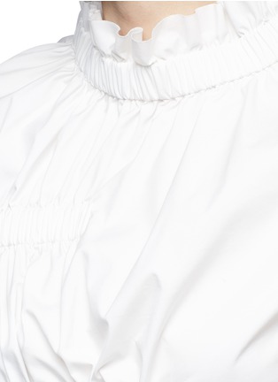 Detail View - Click To Enlarge - ANGEL CHEN - Gathered ruffle sleeveless poplin top
