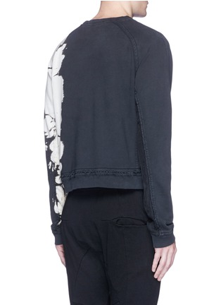 Back View - Click To Enlarge - HAIDER ACKERMANN - Bleached print raw edge sweatshirt
