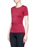 Front View - Click To Enlarge - PARTICLE FEVER - Cutout back mesh trim performance jersey T-shirt