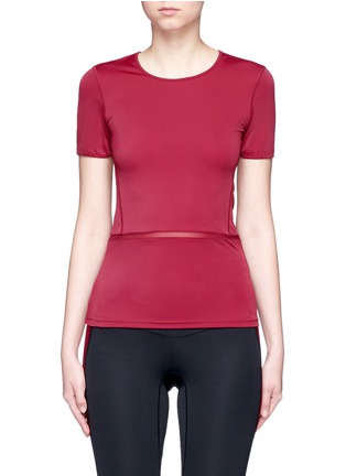 Main View - Click To Enlarge - PARTICLE FEVER - Cutout back mesh trim performance jersey T-shirt