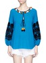 Main View - Click To Enlarge - FIGUE - 'Coco' tassel pompom floral embroidered top