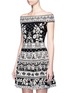 Front View - Click To Enlarge - ALEXANDER MCQUEEN - Floral jacquard knit off-shoulder top