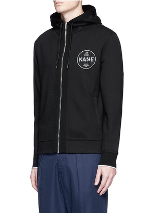 Front View - Click To Enlarge - CHRISTOPHER KANE - 'Law and Order' patch zip hoodie