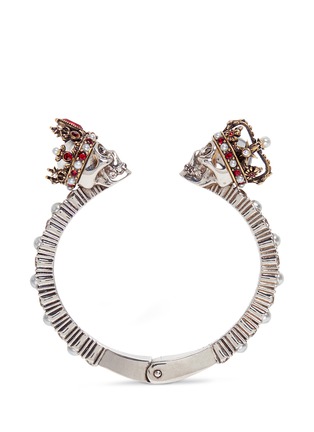 Main View - Click To Enlarge - ALEXANDER MCQUEEN - King and Queen skull Swarovski crystal cuff