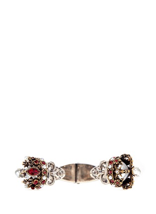 Figure View - Click To Enlarge - ALEXANDER MCQUEEN - King and Queen skull Swarovski crystal cuff