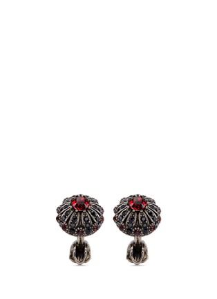 Main View - Click To Enlarge - ALEXANDER MCQUEEN - Crystal embellished medallion cufflinks