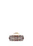 Main View - Click To Enlarge - ALEXANDER MCQUEEN - Swarovski crystal glass pearl satin knuckle clutch
