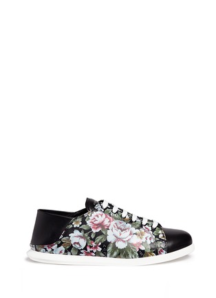 Main View - Click To Enlarge - ALEXANDER MCQUEEN - Floral print leather step-in sneakers