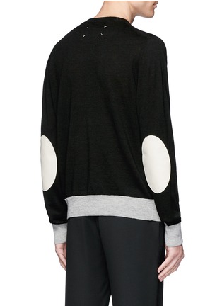 Back View - Click To Enlarge - MAISON MARGIELA - Leather elbow patch sweater