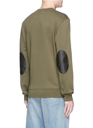 Back View - Click To Enlarge - MAISON MARGIELA - Leather elbow patch sweatshirt