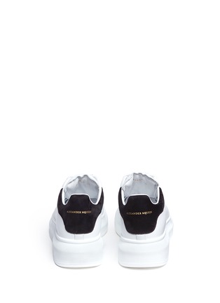 Back View - Click To Enlarge - ALEXANDER MCQUEEN - Chunky outsole suede collar leather sneakers