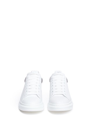 Front View - Click To Enlarge - ALEXANDER MCQUEEN - Chunky outsole suede collar leather sneakers
