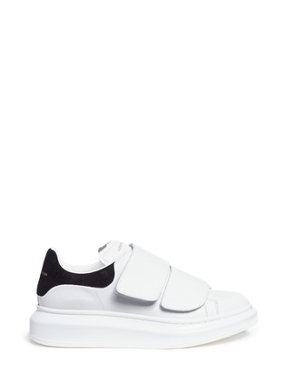 Main View - Click To Enlarge - ALEXANDER MCQUEEN - Chunky outsole suede collar leather sneakers