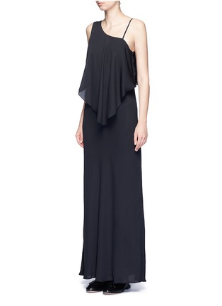 Figure View - Click To Enlarge - ELIZABETH AND JAMES - 'Ellie' one-shoulder ruffled front maxi dress