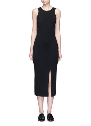 Main View - Click To Enlarge - ELIZABETH AND JAMES - 'Ritter' front split ponte knit dress