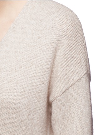 Detail View - Click To Enlarge - ELIZABETH AND JAMES - 'Barrett' tie front cropped back wool sweater