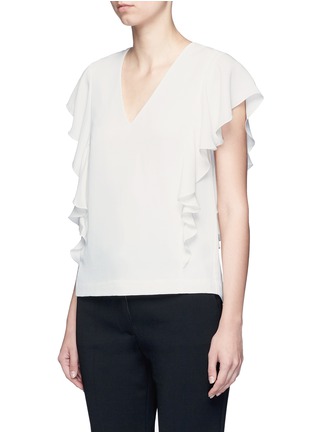 Front View - Click To Enlarge - ELIZABETH AND JAMES - 'Stella' ruffled butterfly sleeve crepe top