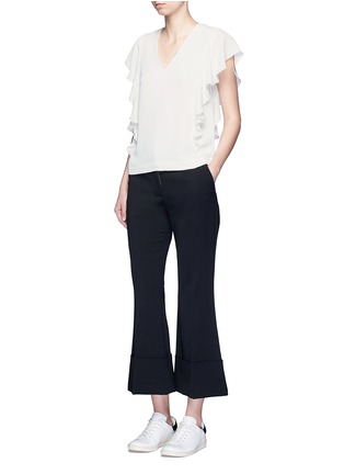 Figure View - Click To Enlarge - ELIZABETH AND JAMES - 'Stella' ruffled butterfly sleeve crepe top