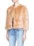Front View - Click To Enlarge - ELIZABETH AND JAMES - 'Sawyer' faux fur cropped jacket