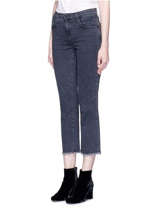 Front View - Click To Enlarge - CURRENT/ELLIOTT - 'The Kick' raw cuff flared jeans